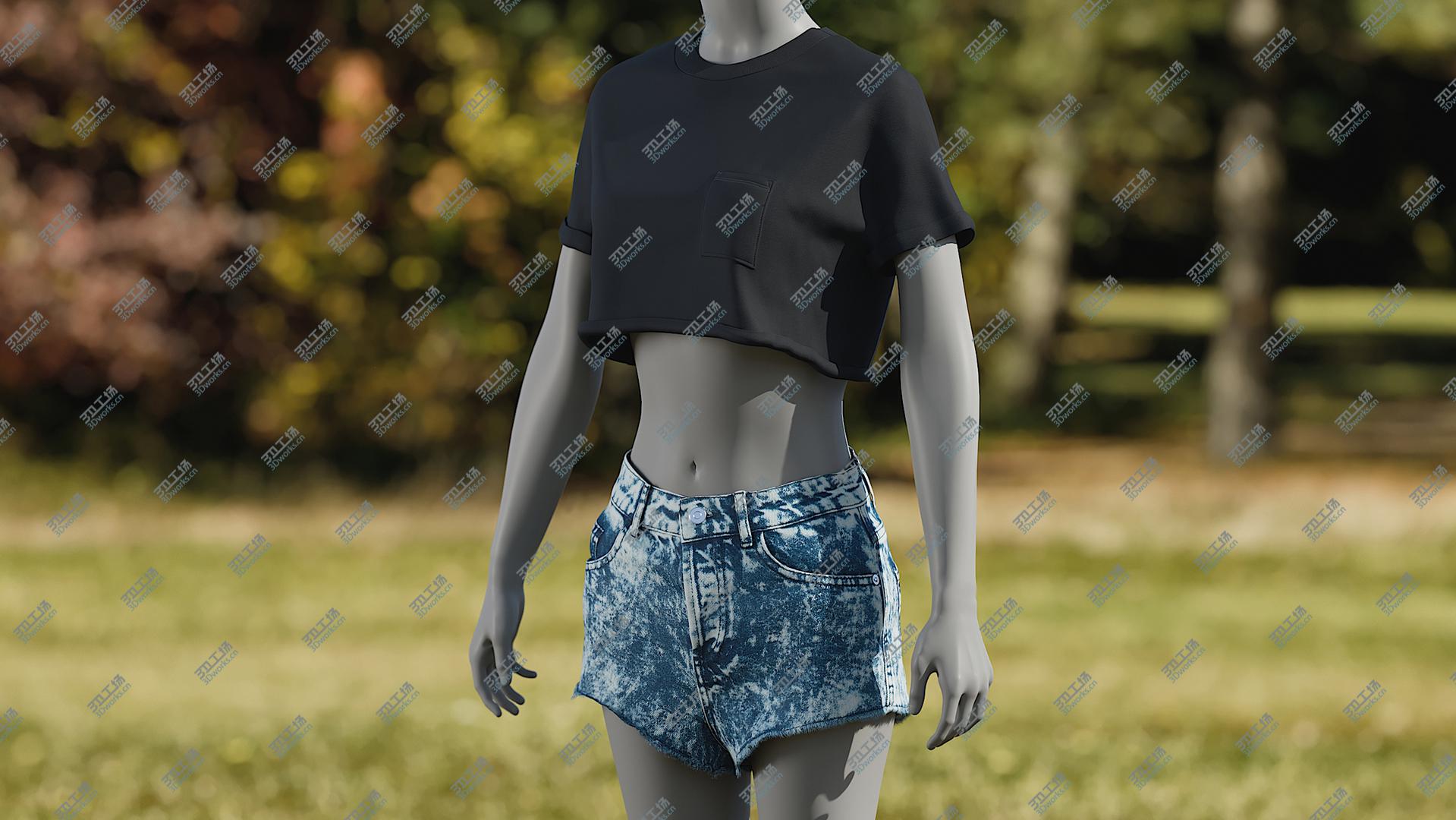images/goods_img/202104093/Women's Jean Shorts with Tshirt 3D model/1.jpg